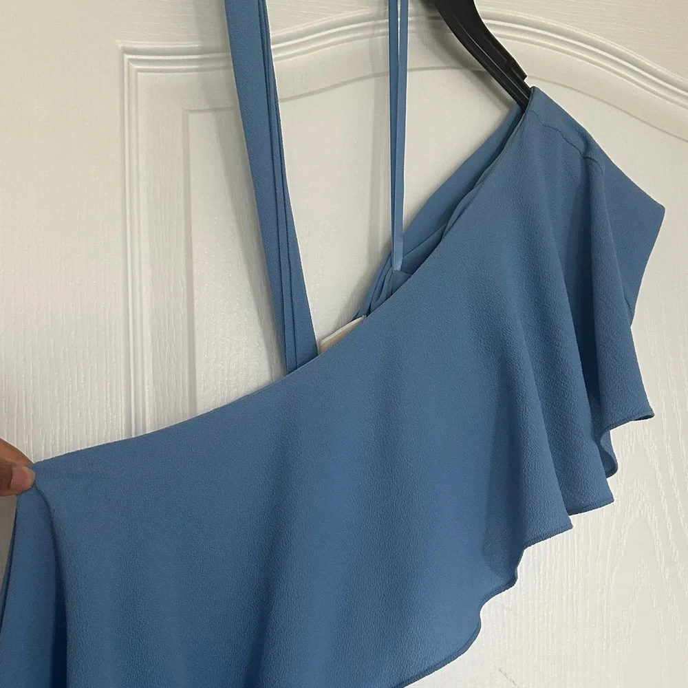 Michael Kors Blue Ruffle Sleeve Dress